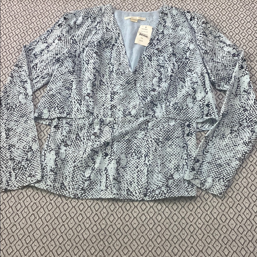 New Cooper & Ella Blue Snakeskin Print Blouse